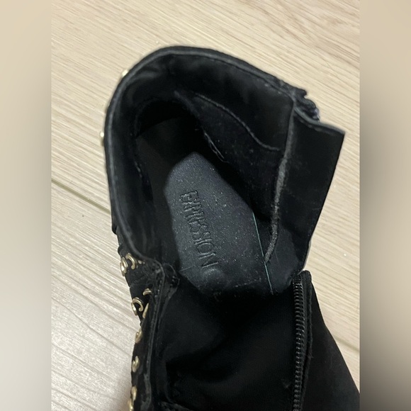 Expression Black Faux Suede Rivet Boots - Picture 6 of 6